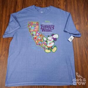 Disney Parks Disneyland Food & Wine Festival 2025 Unisex Size XL NWT Blue Shirt